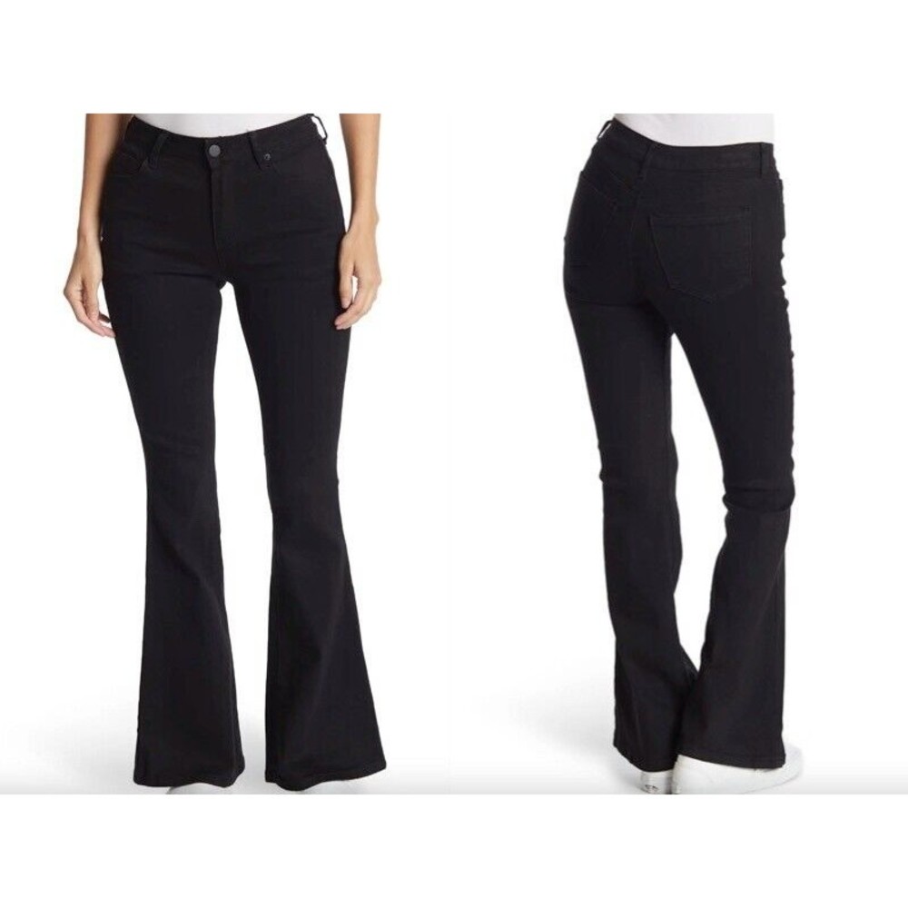 Nordstrom Abound Stretch Flare leg high Rise womens black Jeans Size 29